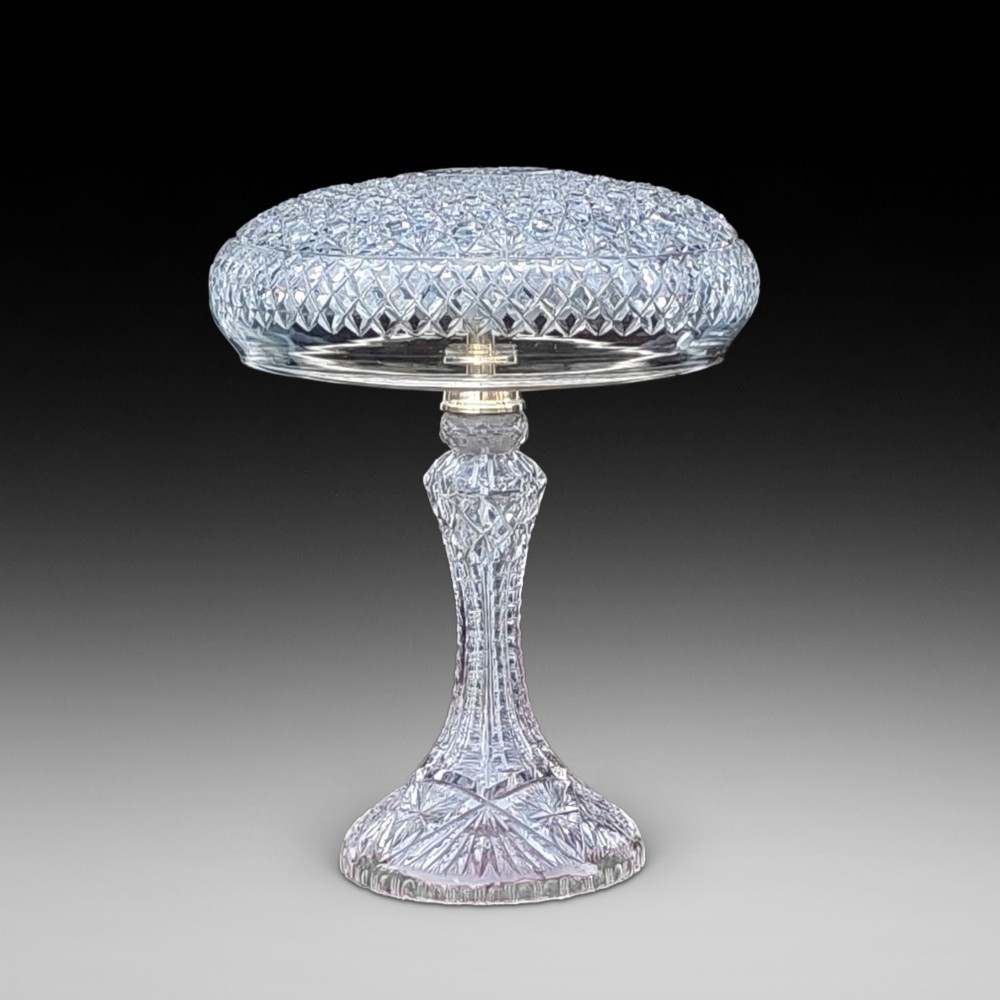 1920's Cut Glass Mushroom Lamp 