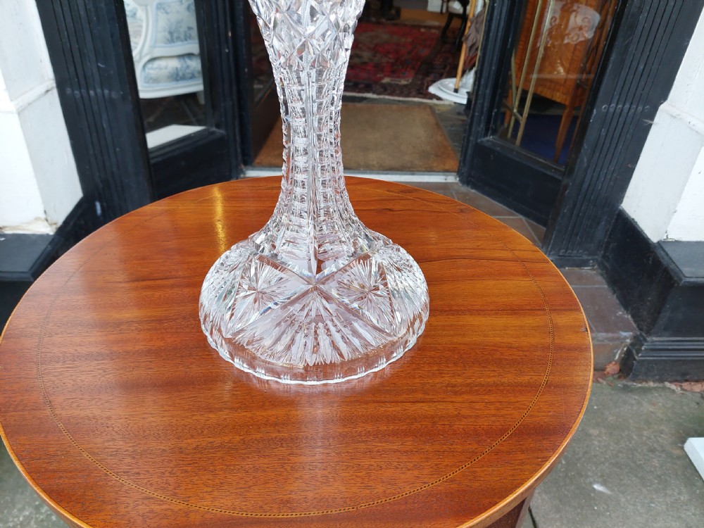 1920's Cut Glass Mushroom Lamp  View II