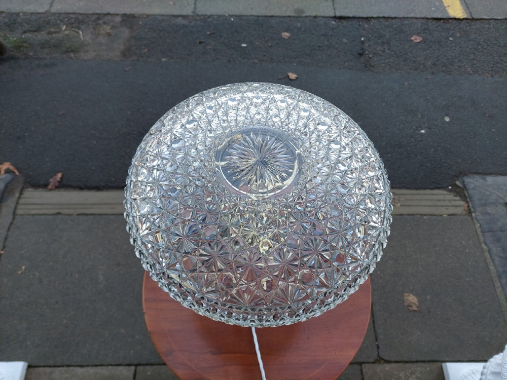 1920's Cut Glass Mushroom Lamp  View V