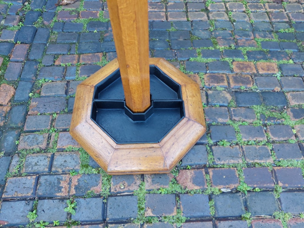 Arts & Crafts Oak Coat Rack & Umbrella Stick Stand View III