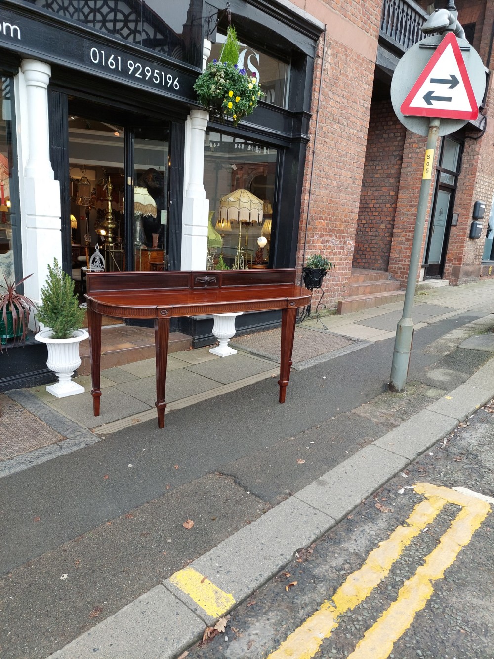 Late 19thC Mahogany Neo-Classical Revival Bowfront Serving Table View II