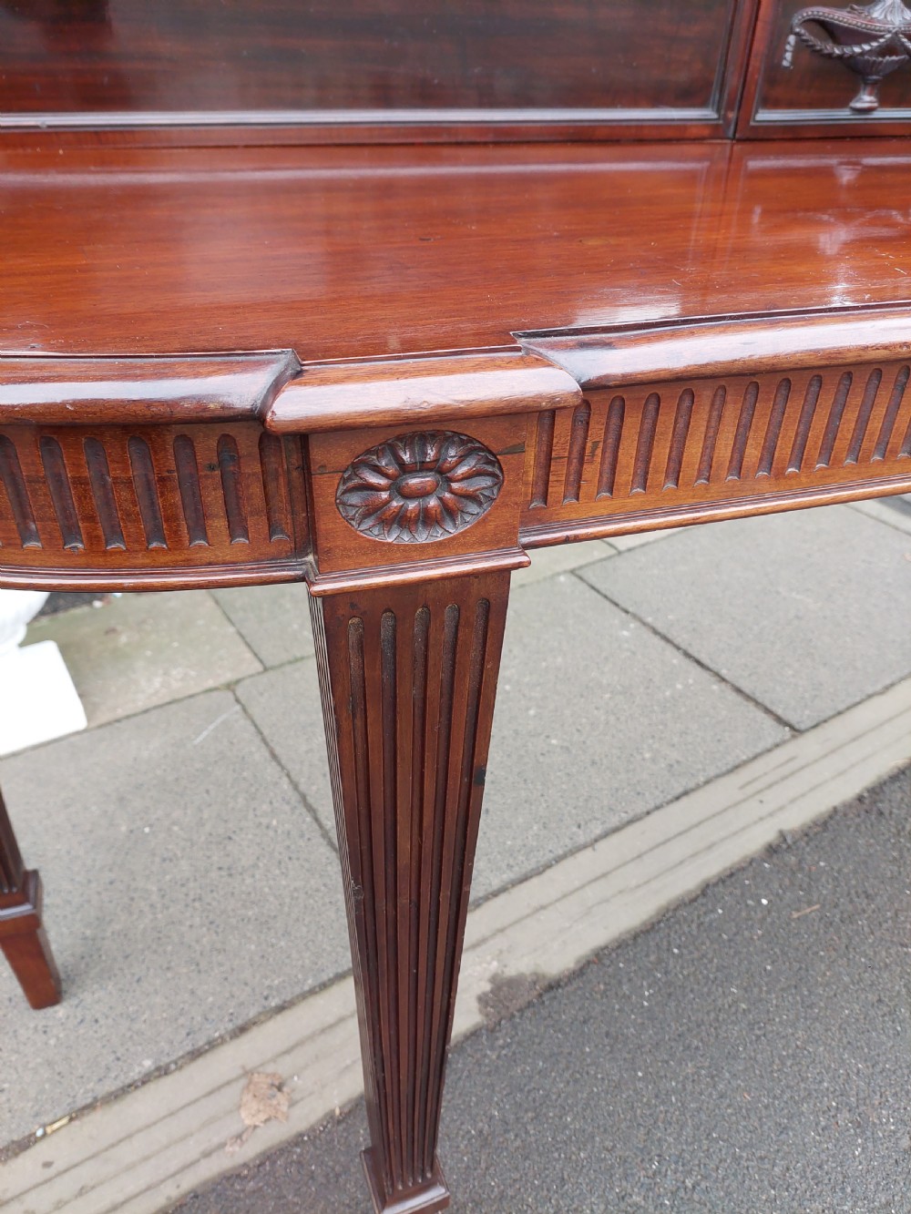 Late 19thC Mahogany Neo-Classical Revival Bowfront Serving Table View IV