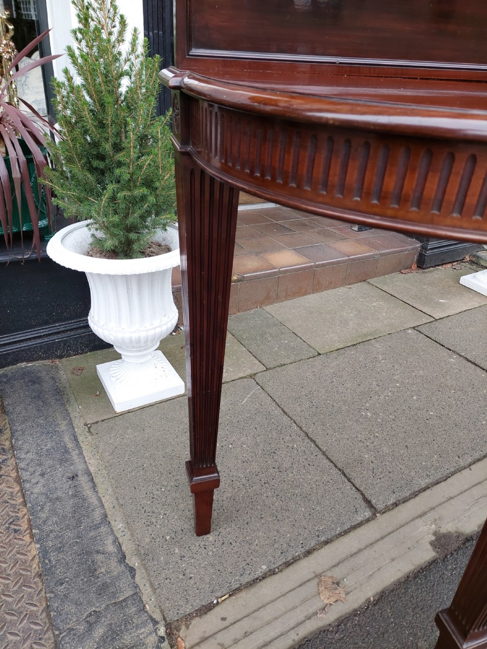 Late 19thC Mahogany Neo-Classical Revival Bowfront Serving Table View VI