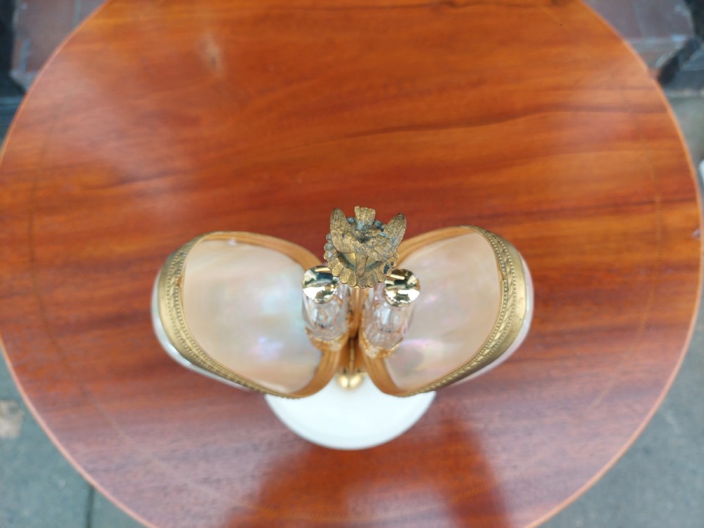 French Palais Royal Type Gilt Metal Mounted Mother-of-Pearl Scent Casket c1870 View V