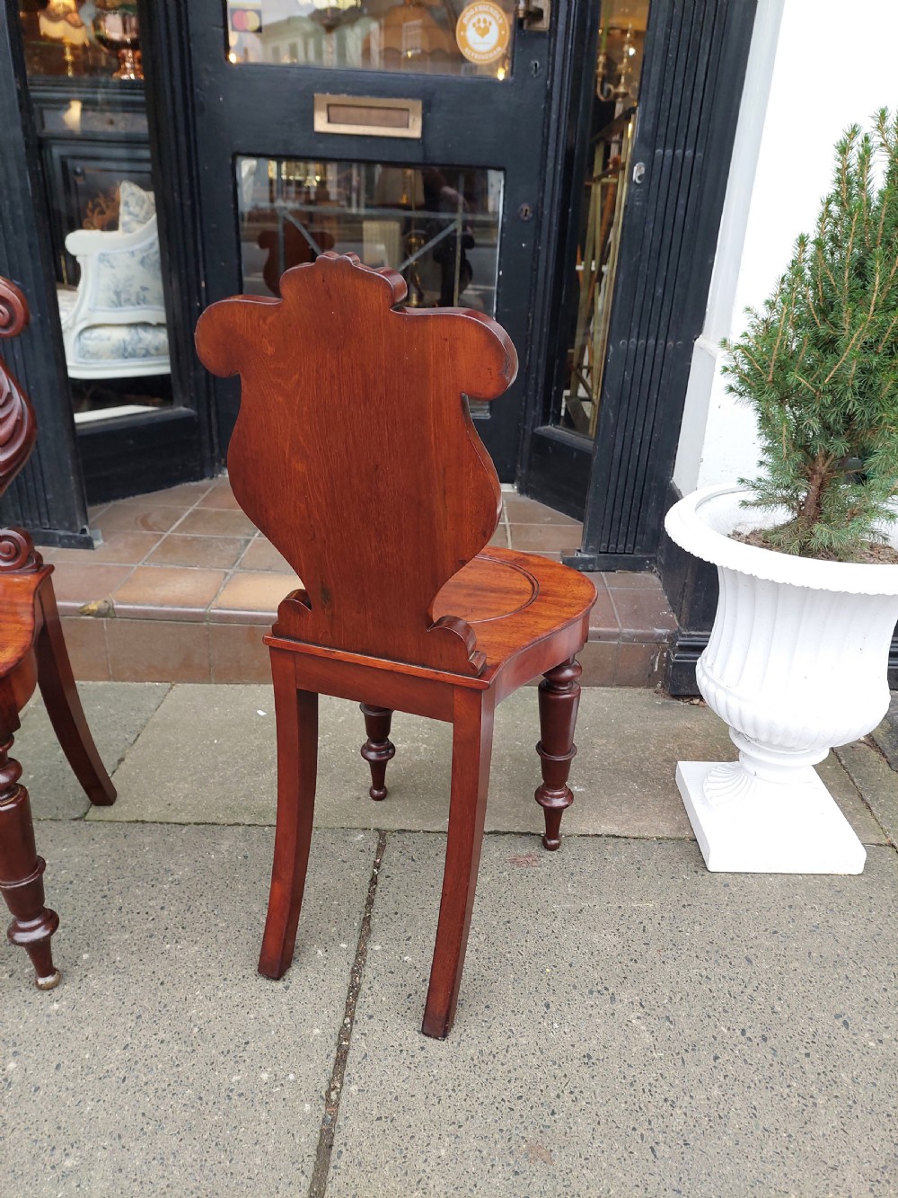 Pair of William IV Mahogany Hall Chairs View VI