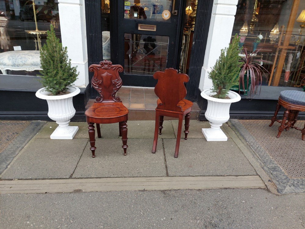 Pair of William IV Mahogany Hall Chairs View VII