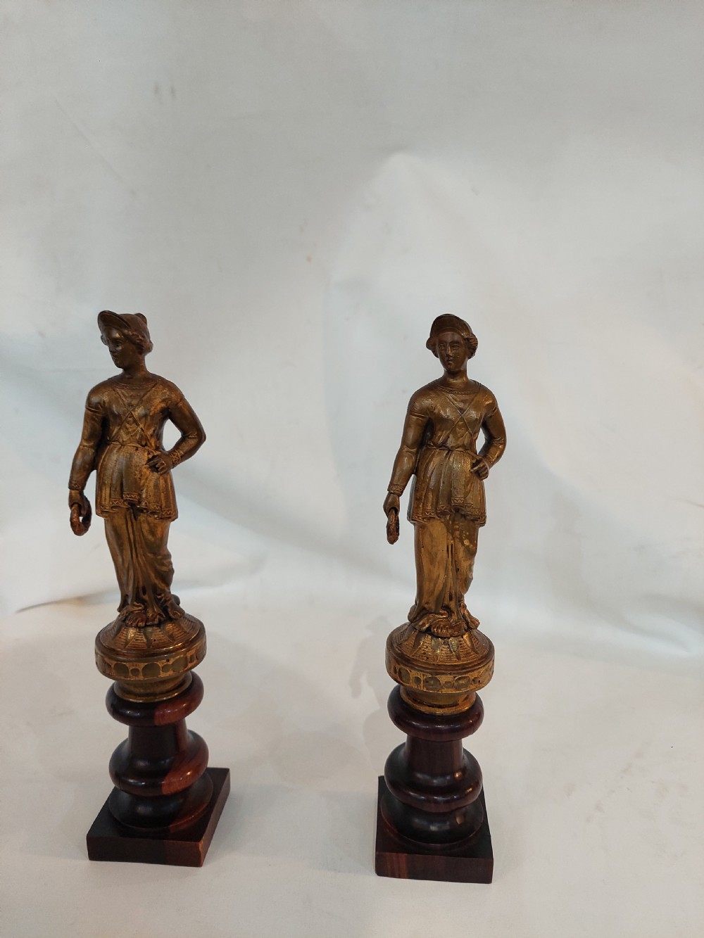 Pair of 19thC French Gilt Bronze Figural Sculptures View II