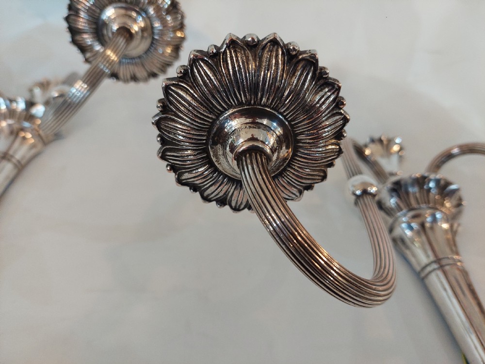Pair of Early 20thC Silver Plated Neoclassical Wall Lights View VI