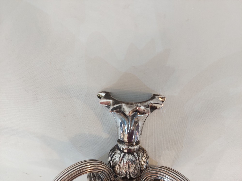 Pair of Early 20thC Silver Plated Neoclassical Wall Lights View X