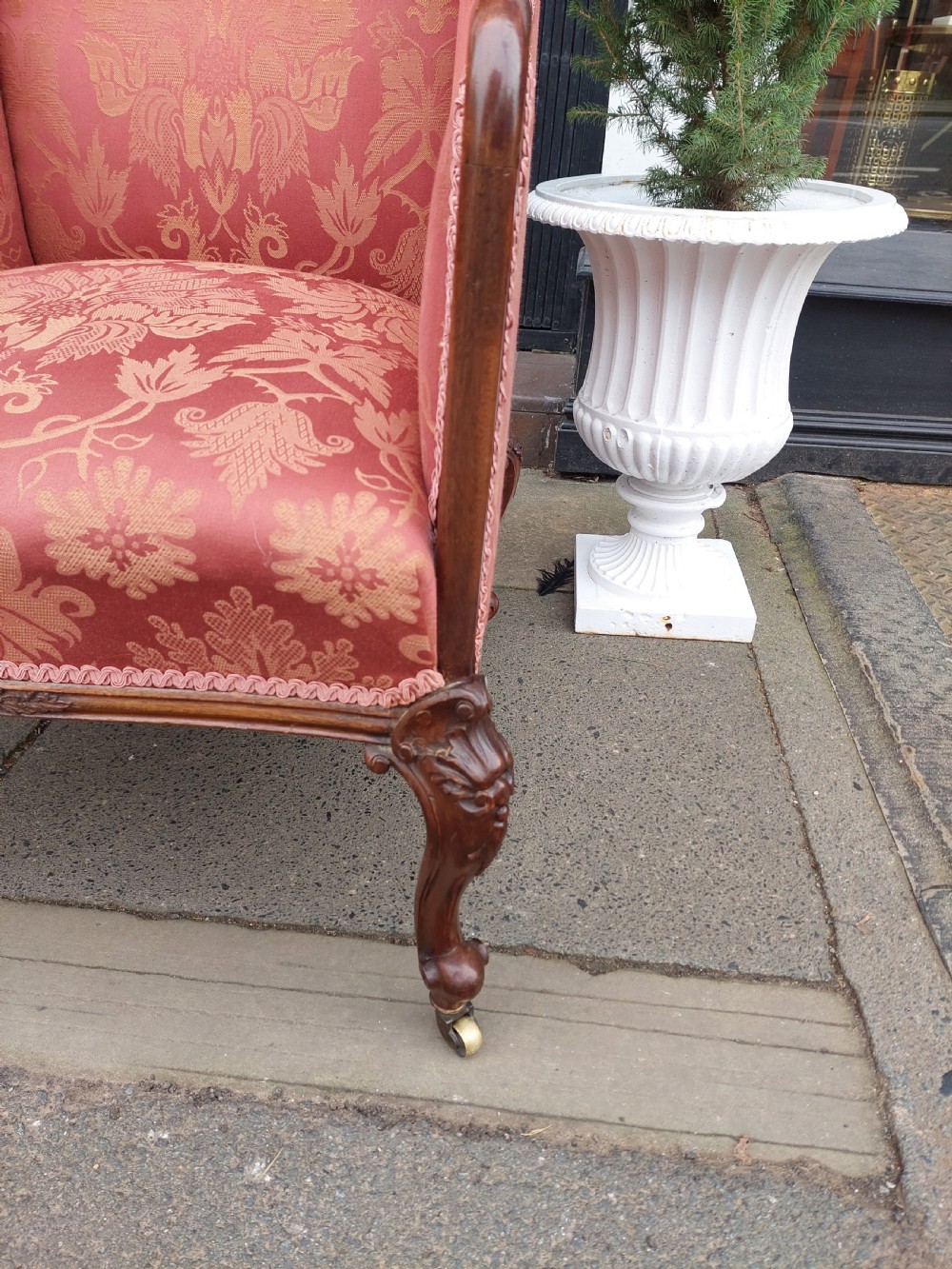 Pair of Late 19thC Carved Mahogany Salon Chairs View II