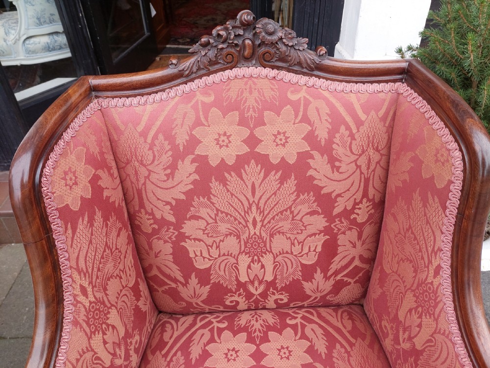 Pair of Late 19thC Carved Mahogany Salon Chairs View V