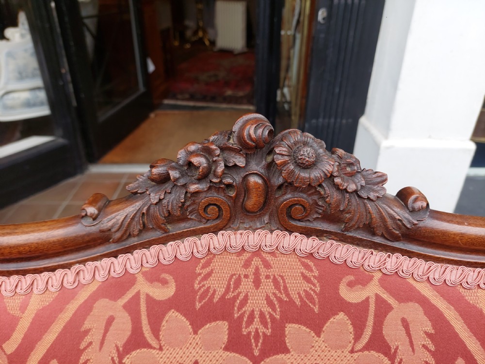 Pair of Late 19thC Carved Mahogany Salon Chairs View VII