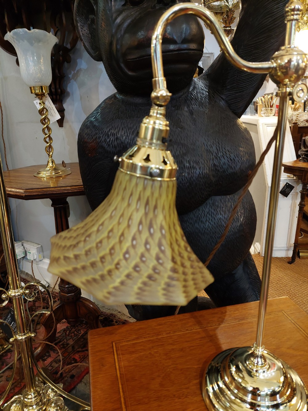 Brass Adjustable Student's Lamp in Arts & Crafts Taste c1900 View III