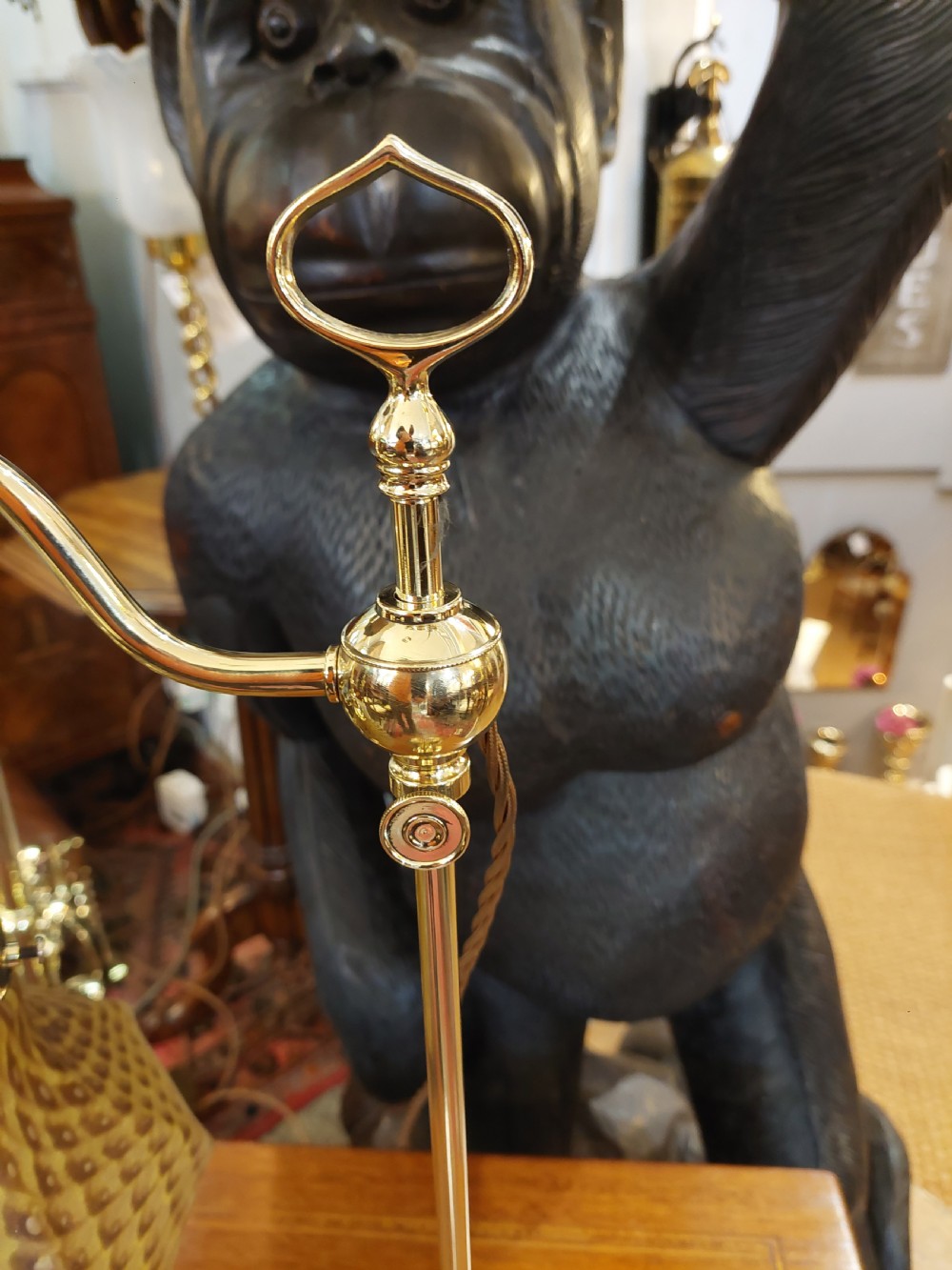 Brass Adjustable Student's Lamp in Arts & Crafts Taste c1900 View IV