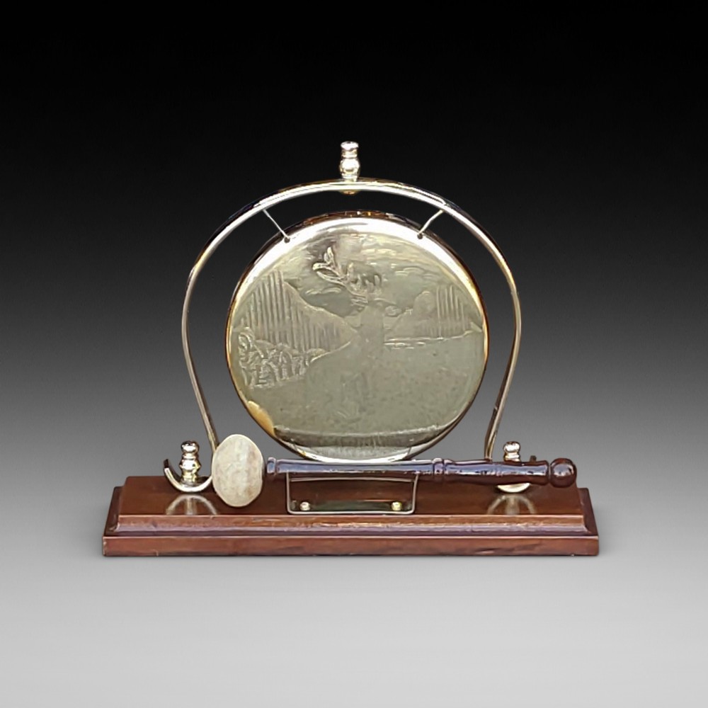 Early 20thC Brass and Mahogany Gong 