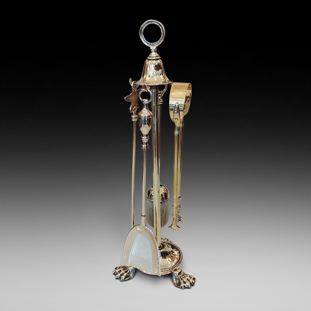 Late 19thC Brass Fireside Companion Set