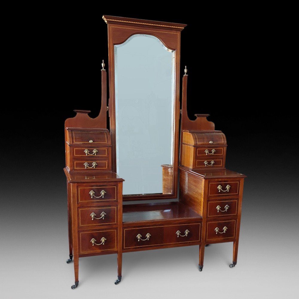 Mahogany Edwardian Mirrored Dressing Table