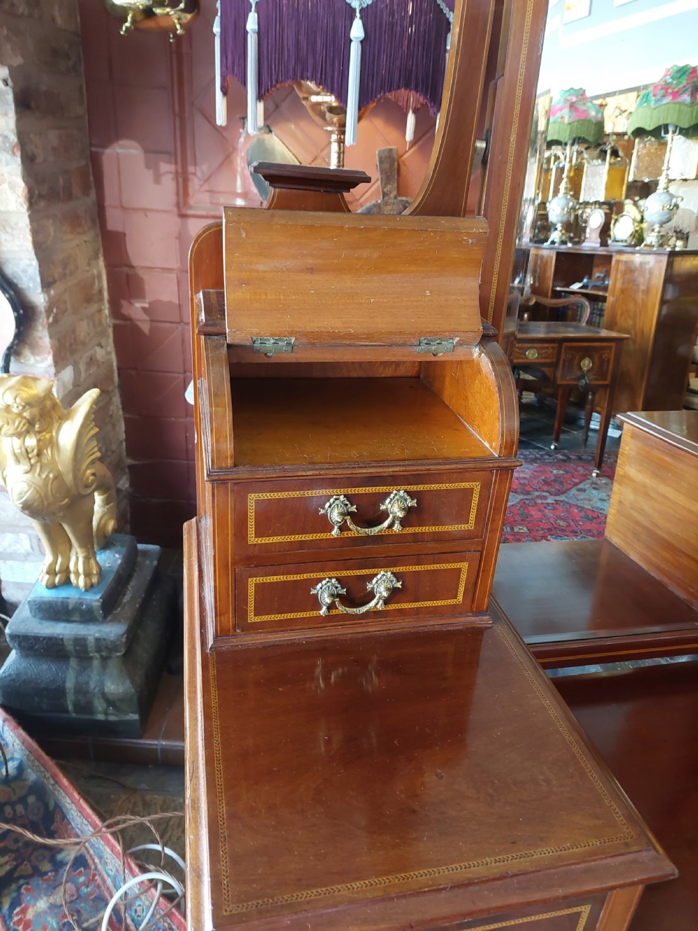 Mahogany Edwardian Mirrored Dressing Table View III