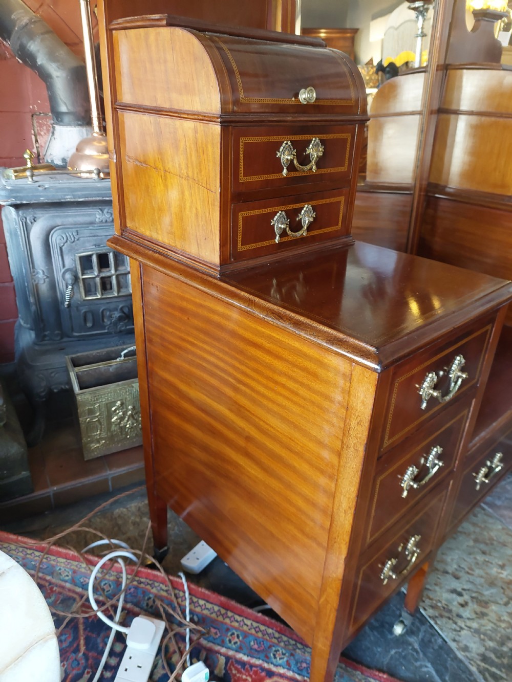 Mahogany Edwardian Mirrored Dressing Table View IX