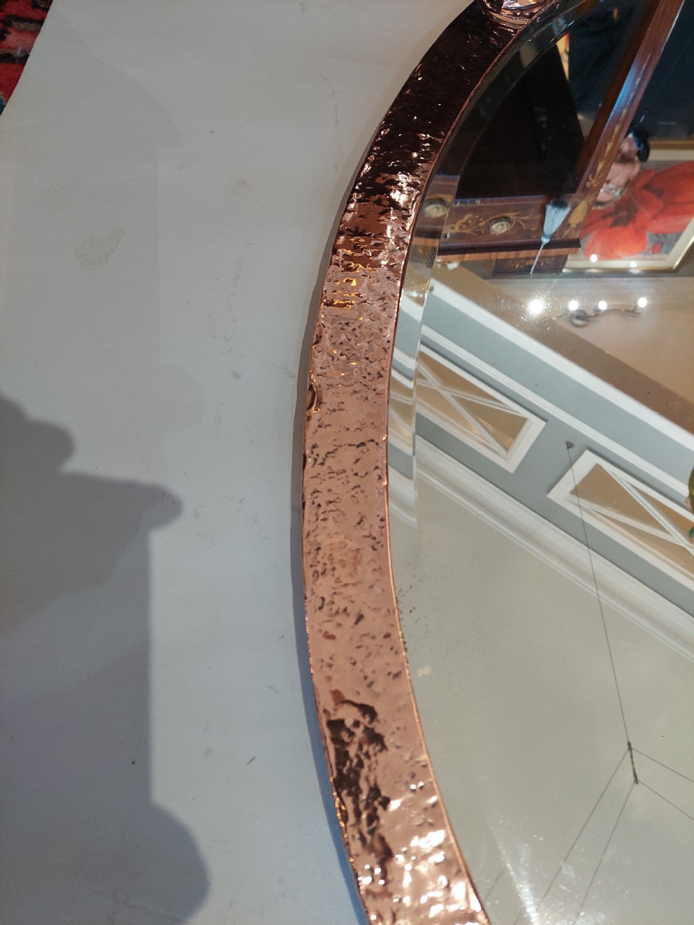 Arts and Crafts Beaten Copper Framed Mirror  View IV