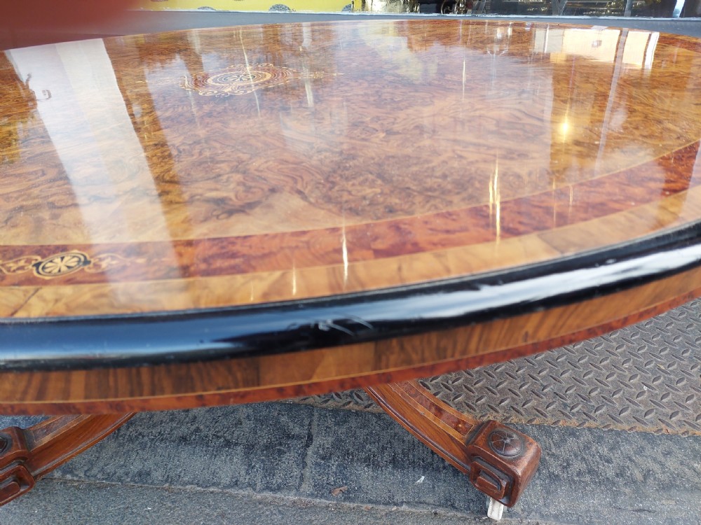 Victorian Burr Walnut Coffee Table View XI