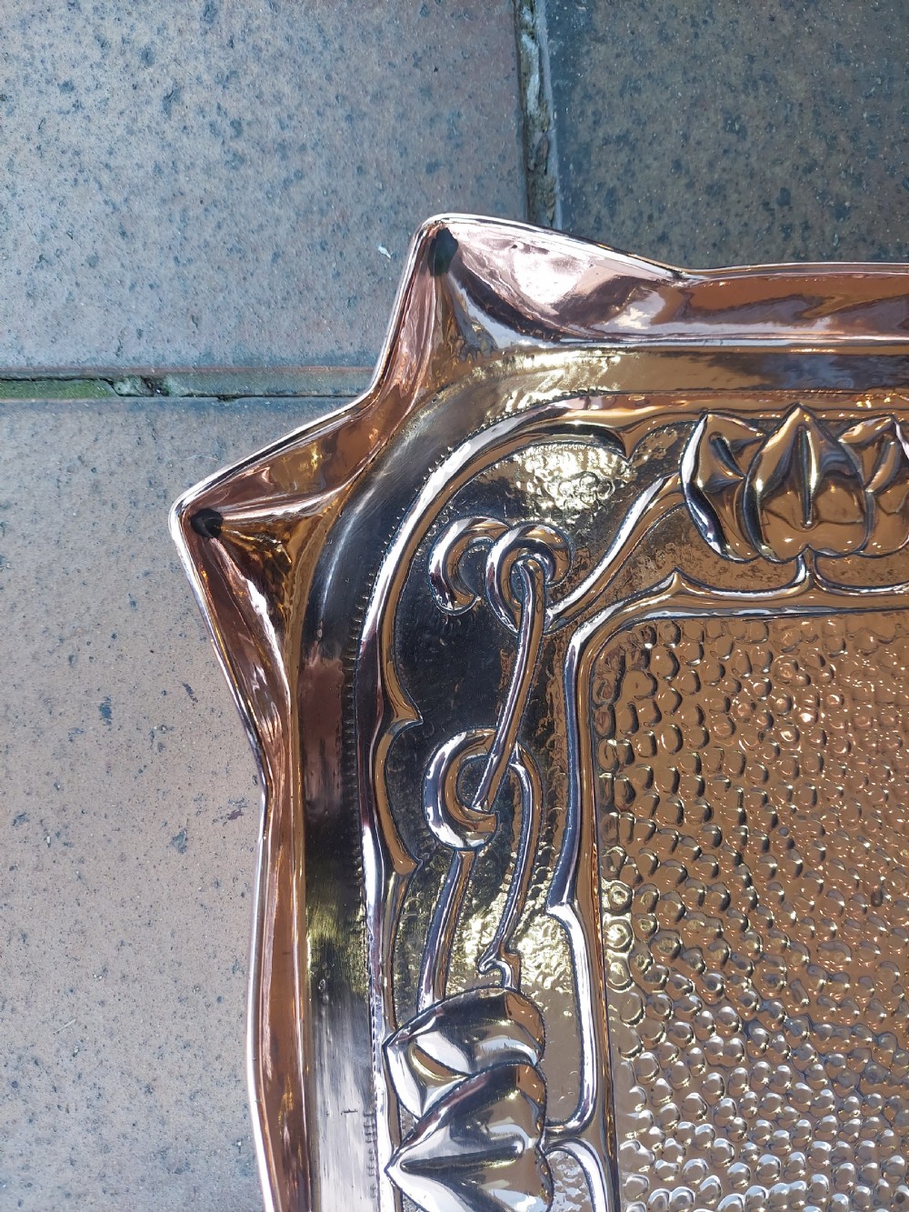Art Nouveau Copper Tray  View II