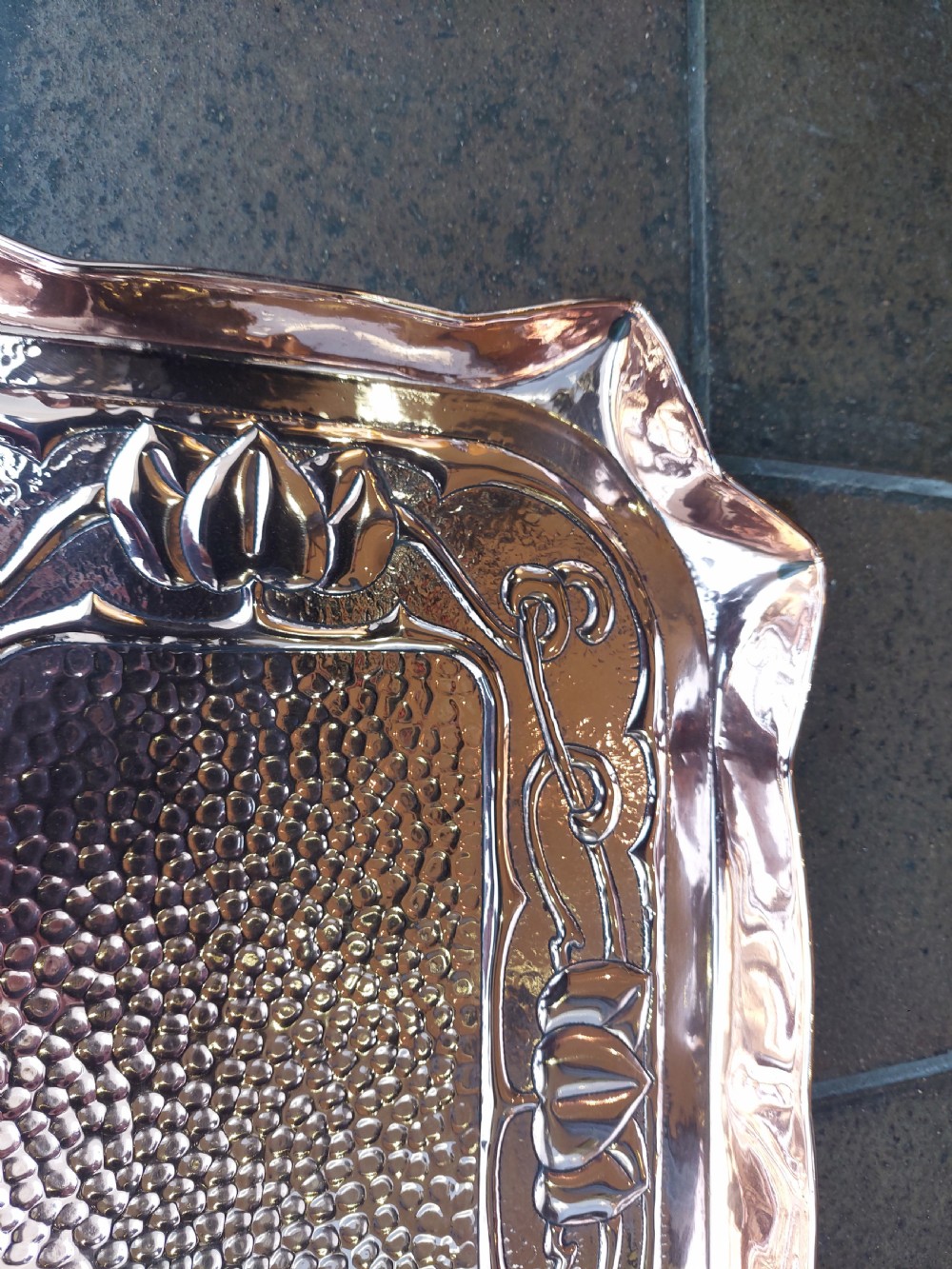 Art Nouveau Copper Tray  View III