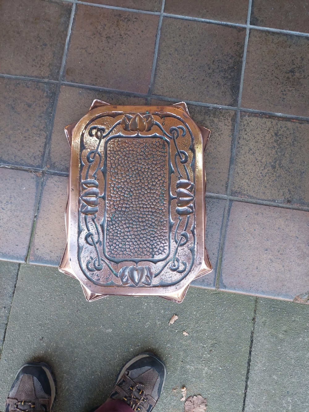 Art Nouveau Copper Tray  View VI