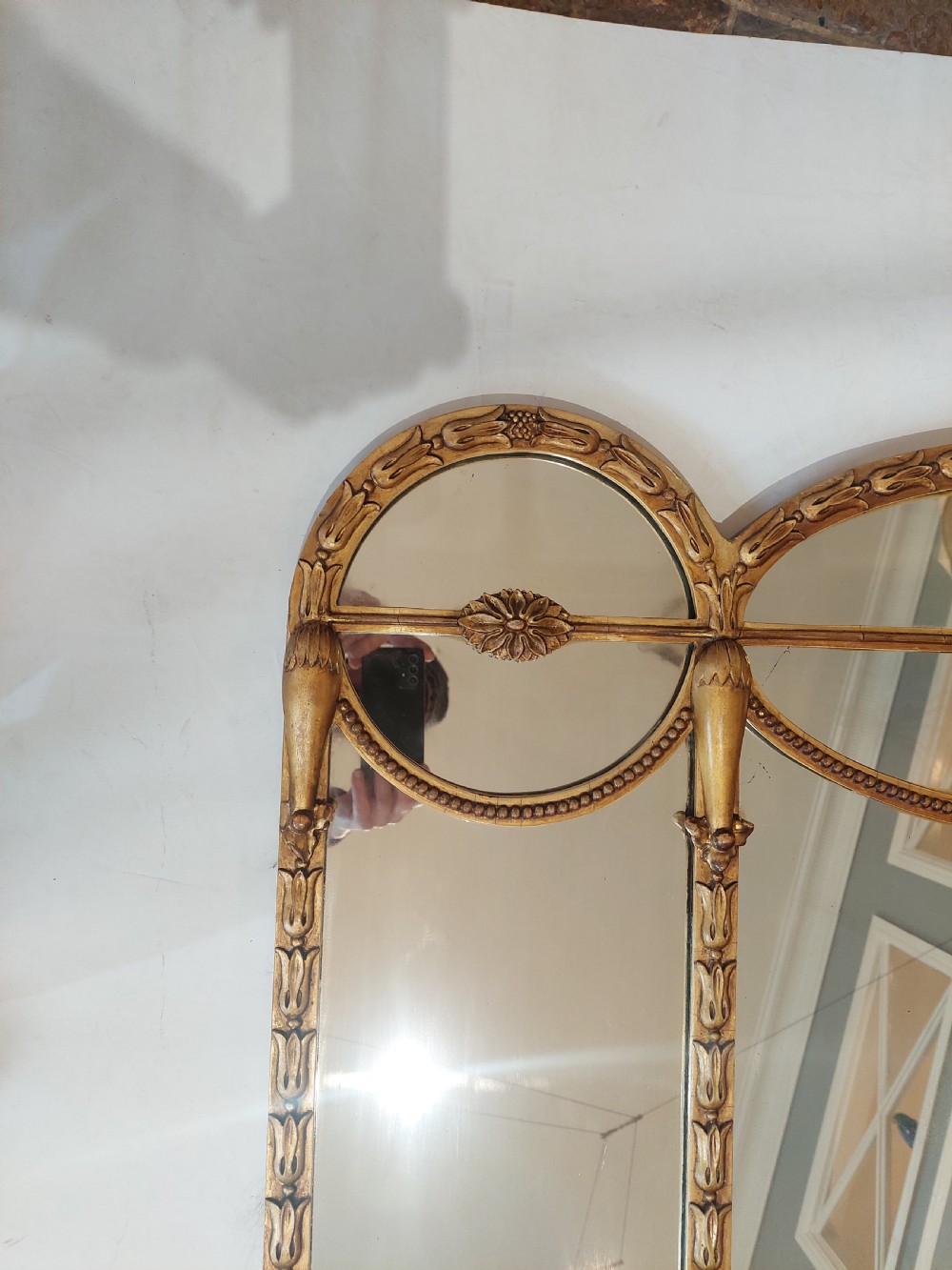 Edwardian Giltwood & Gesso Overmantel Mirror View II