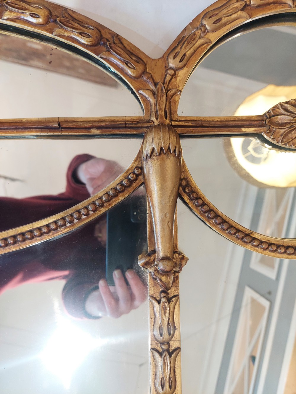 Edwardian Giltwood & Gesso Overmantel Mirror View V