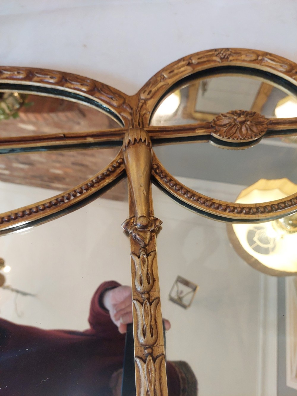 Edwardian Giltwood & Gesso Overmantel Mirror View VI