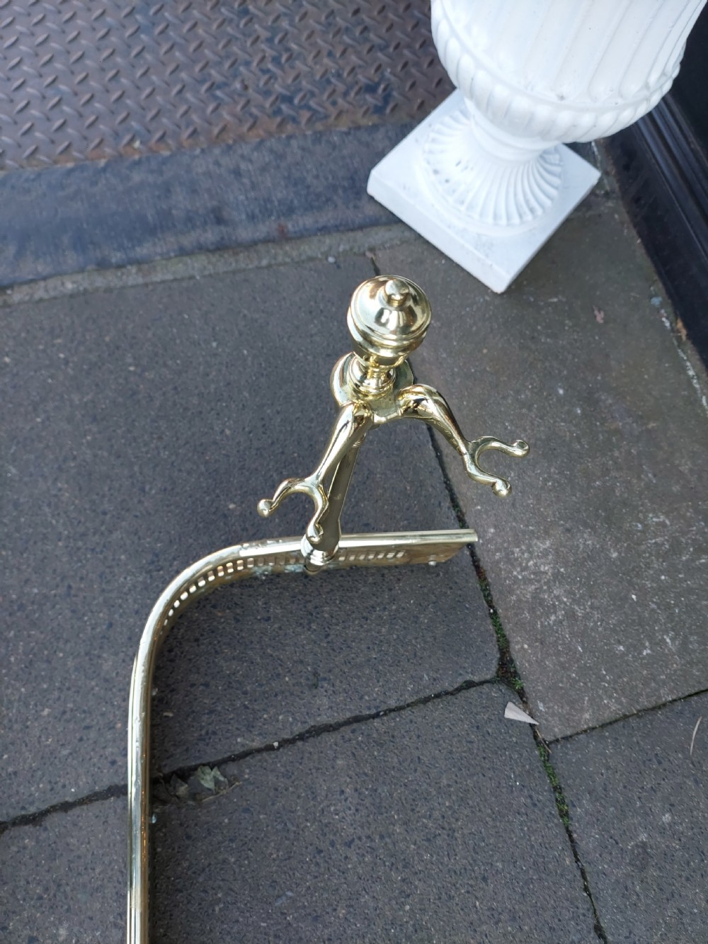 Late Victorian Brass Fender & Fire Tools View III