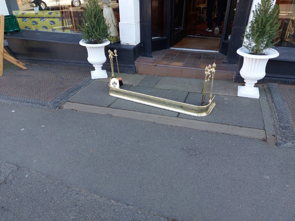 Late Victorian Brass Fender & Fire Tools View VIII