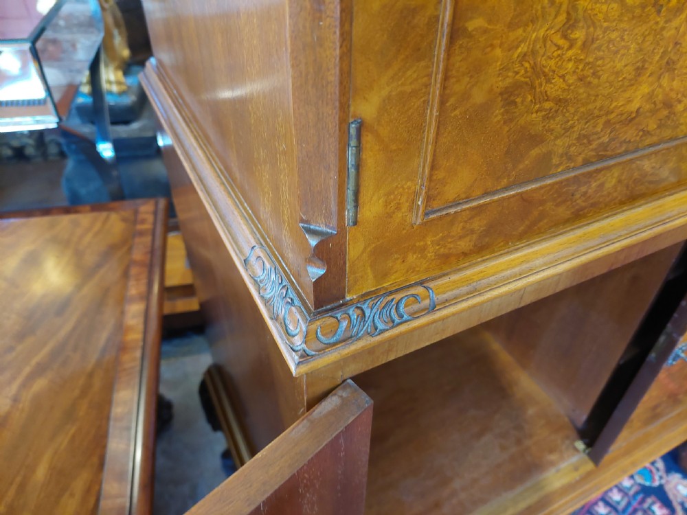 1920's  Burr Walnut Veneered Cocktail Drinks Cabinet View X