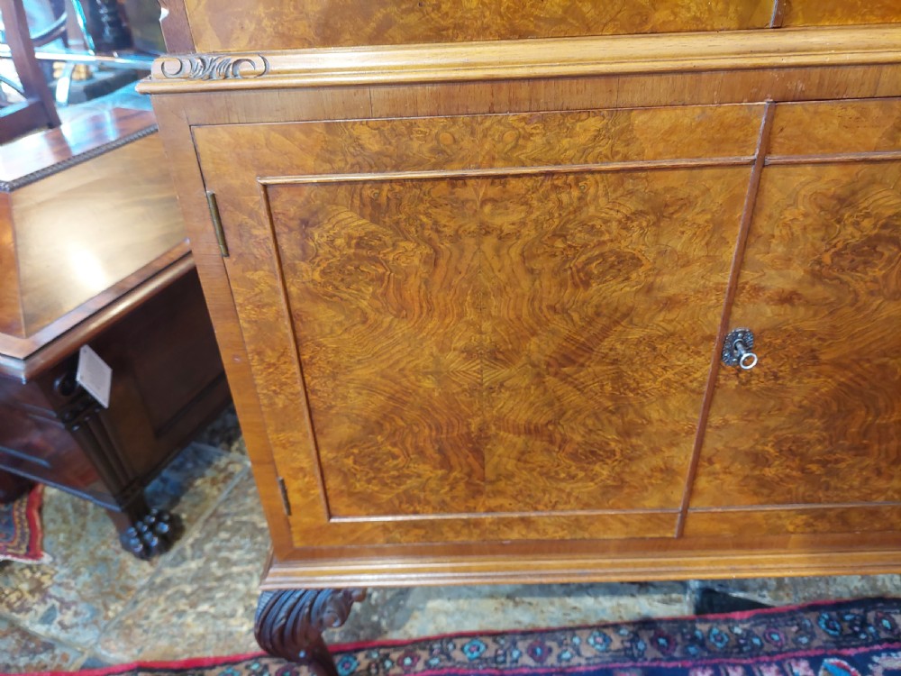 1920's  Burr Walnut Veneered Cocktail Drinks Cabinet View XV