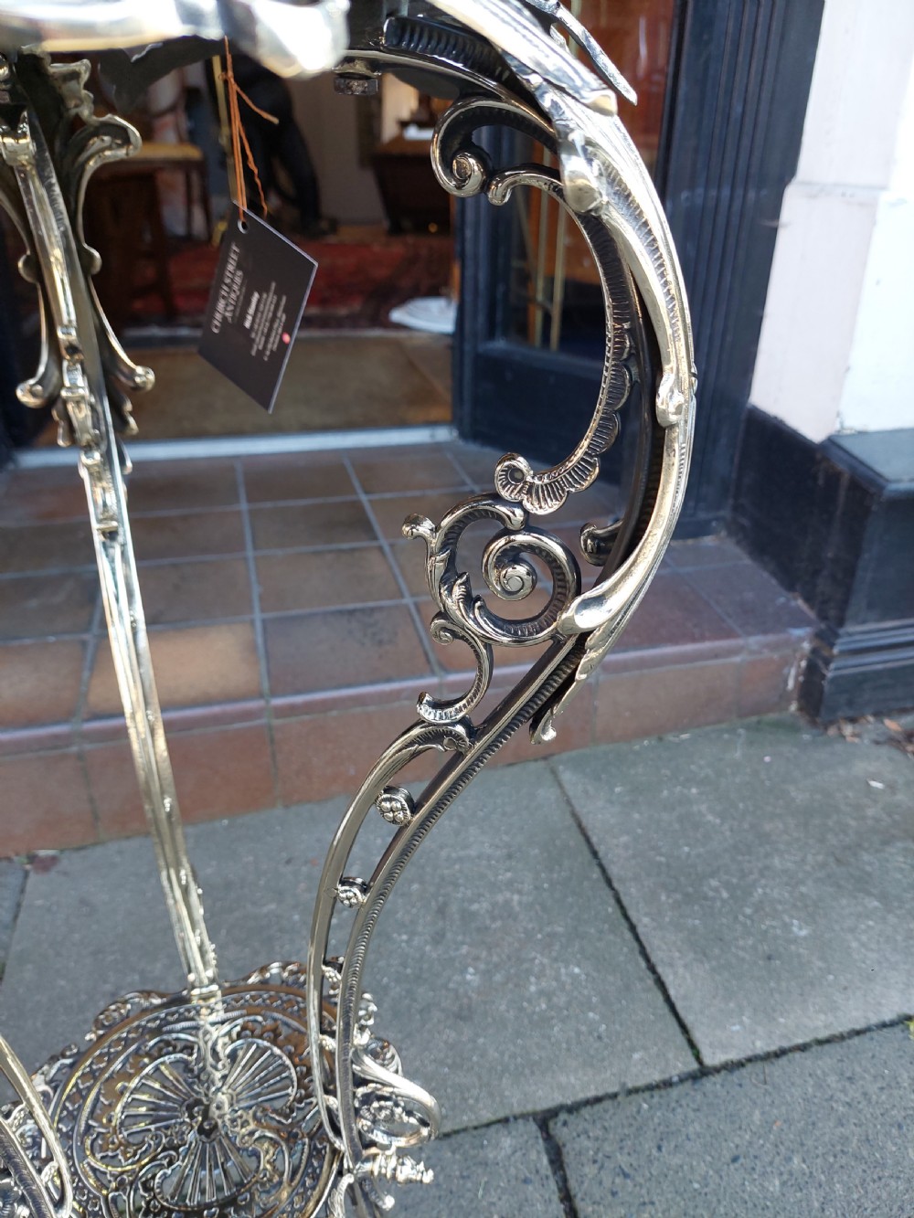 Early 20thC Ornate Cast Brass Plant Stand View VII