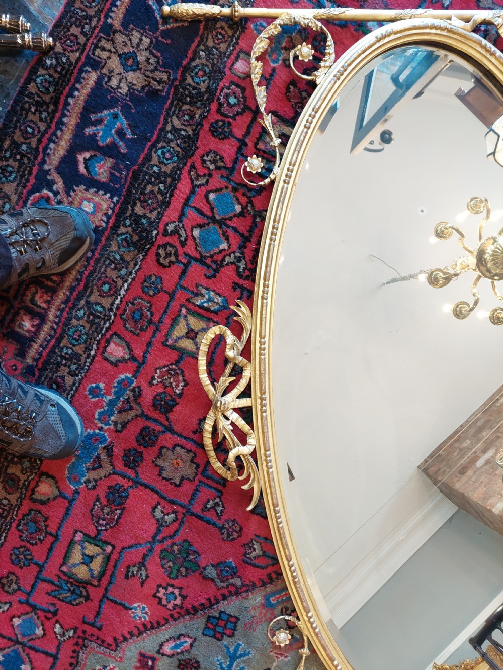 Ornate gilt 19th Century Overmantel Mirror View II