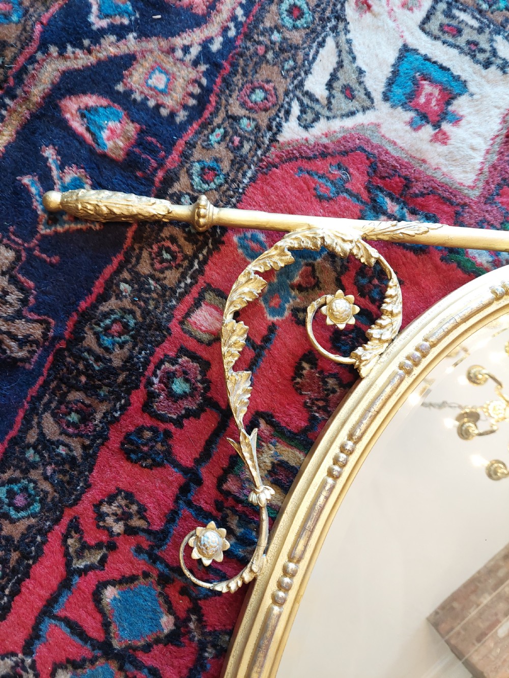 Ornate gilt 19th Century Overmantel Mirror View III