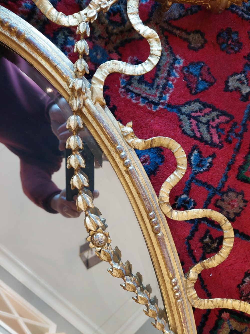 Ornate gilt 19th Century Overmantel Mirror View V