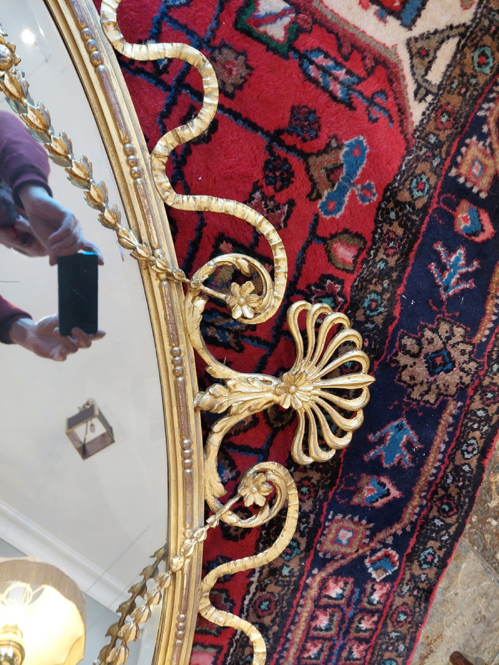 Ornate gilt 19th Century Overmantel Mirror View VI