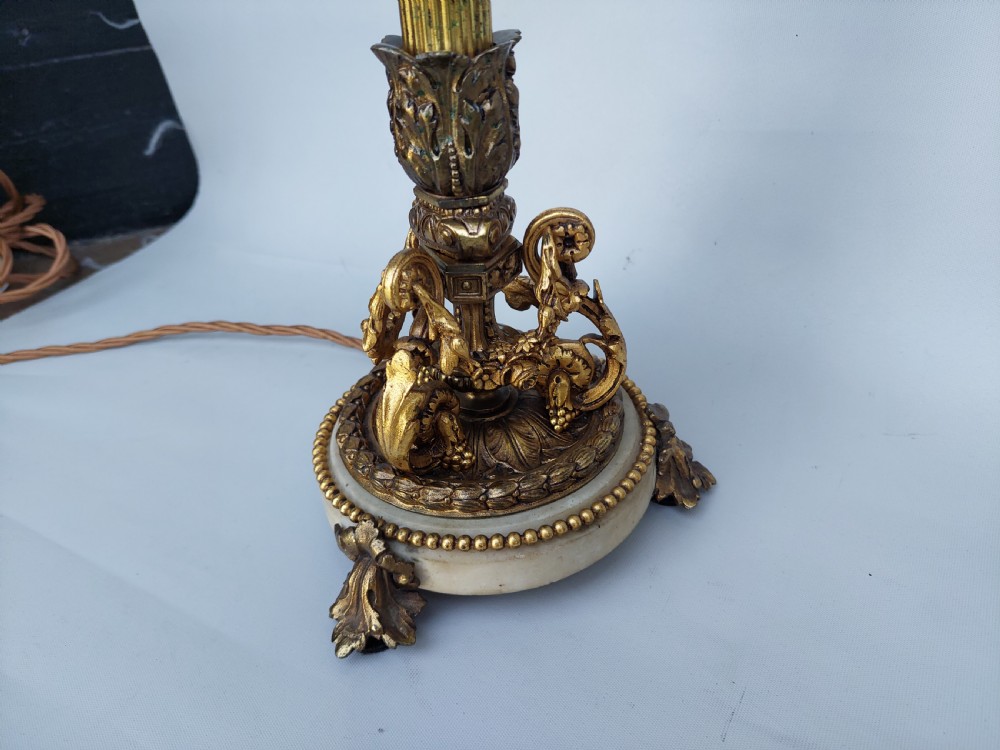 Pair of Late 19thC French Ormolu Candelabra Lamps View II