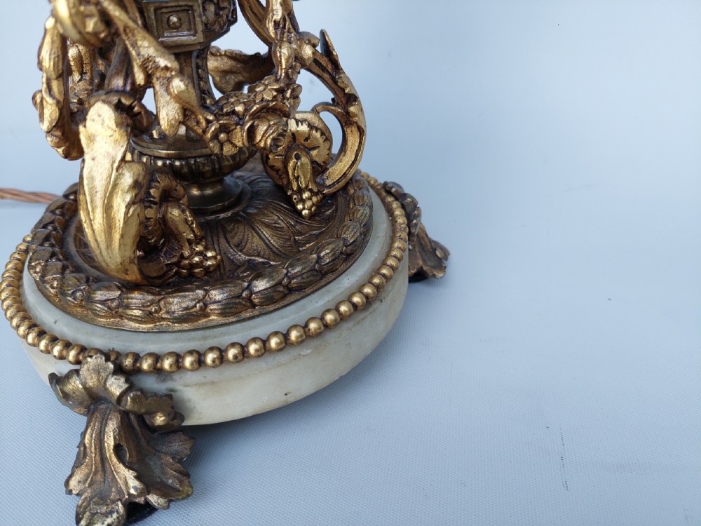 Pair of Late 19thC French Ormolu Candelabra Lamps View IV