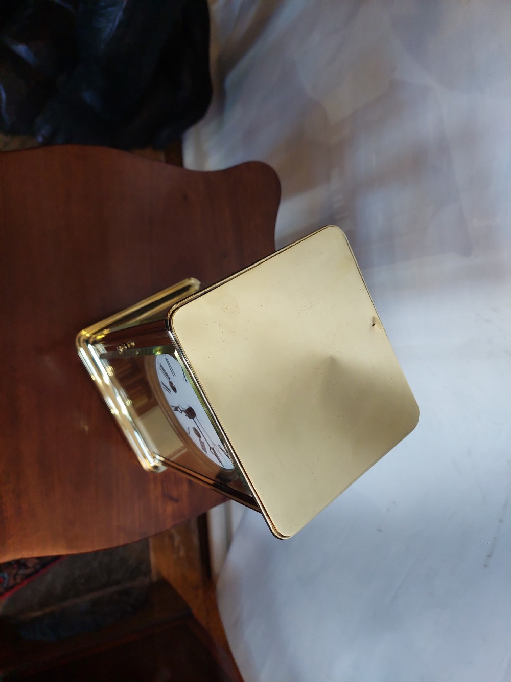 Late 19thC French Glass & Brass Cased Mantel Clock View III