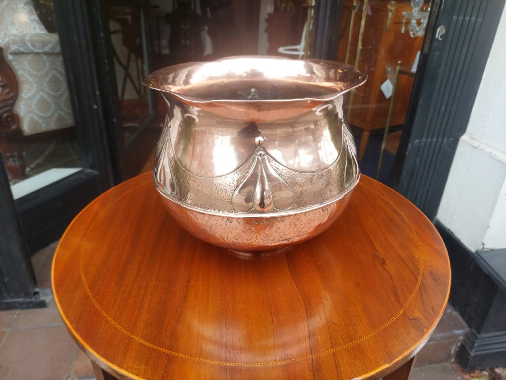 Art Nouveau Copper Planter c 1900 View III