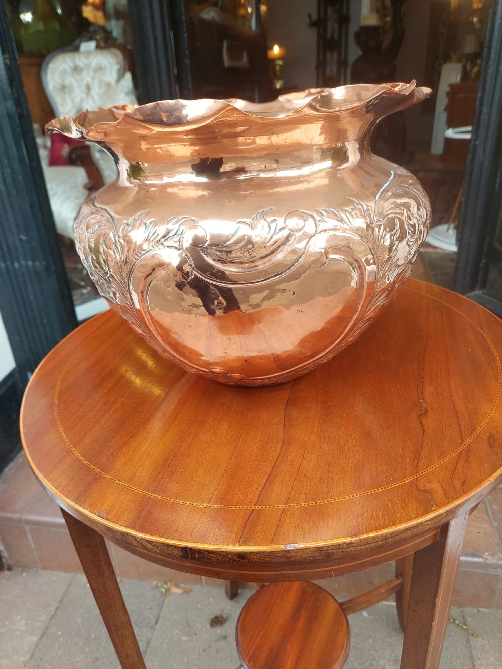 Late 19thC Hand Stitched Copper Planter View VII