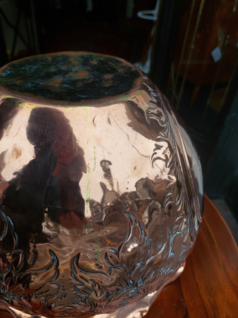 Late 19thC Hand Stitched Copper Planter View XI