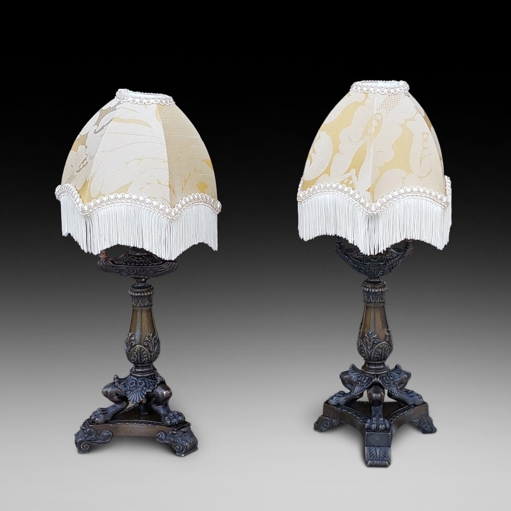 Pair of 19thC French Bronze Candlesticks