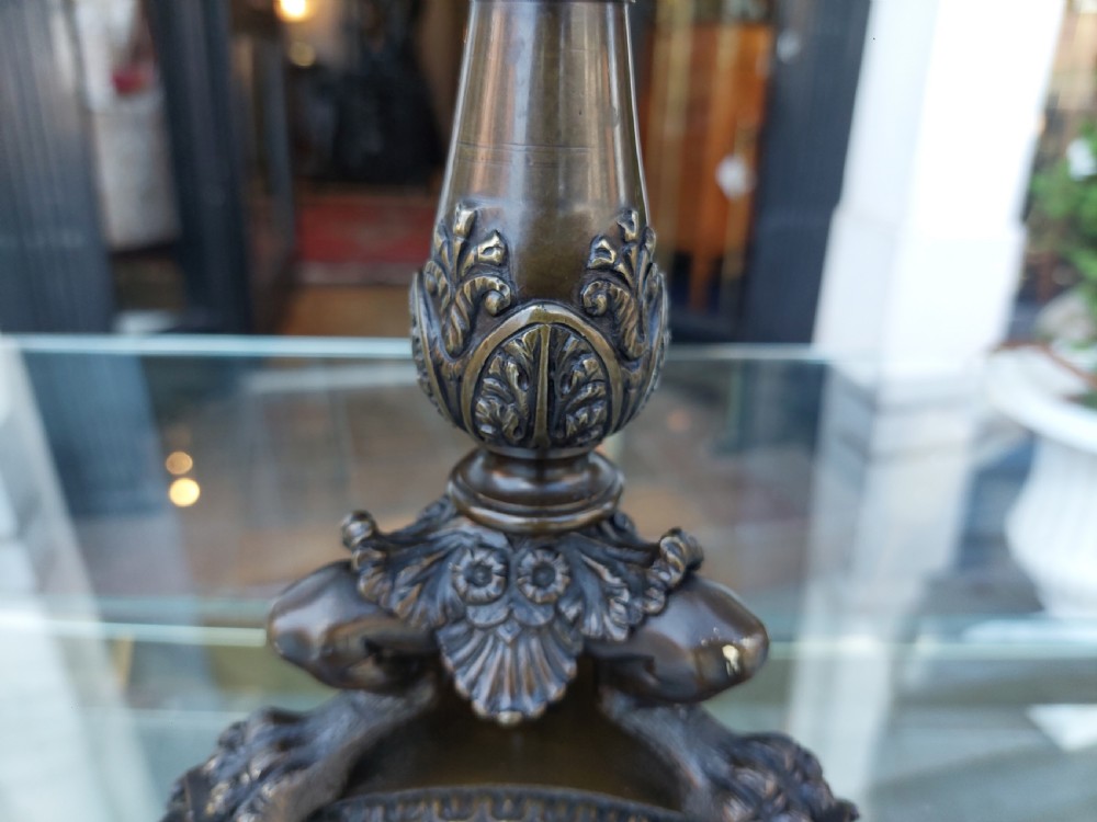 Pair of 19thC French Bronze Candlesticks View V