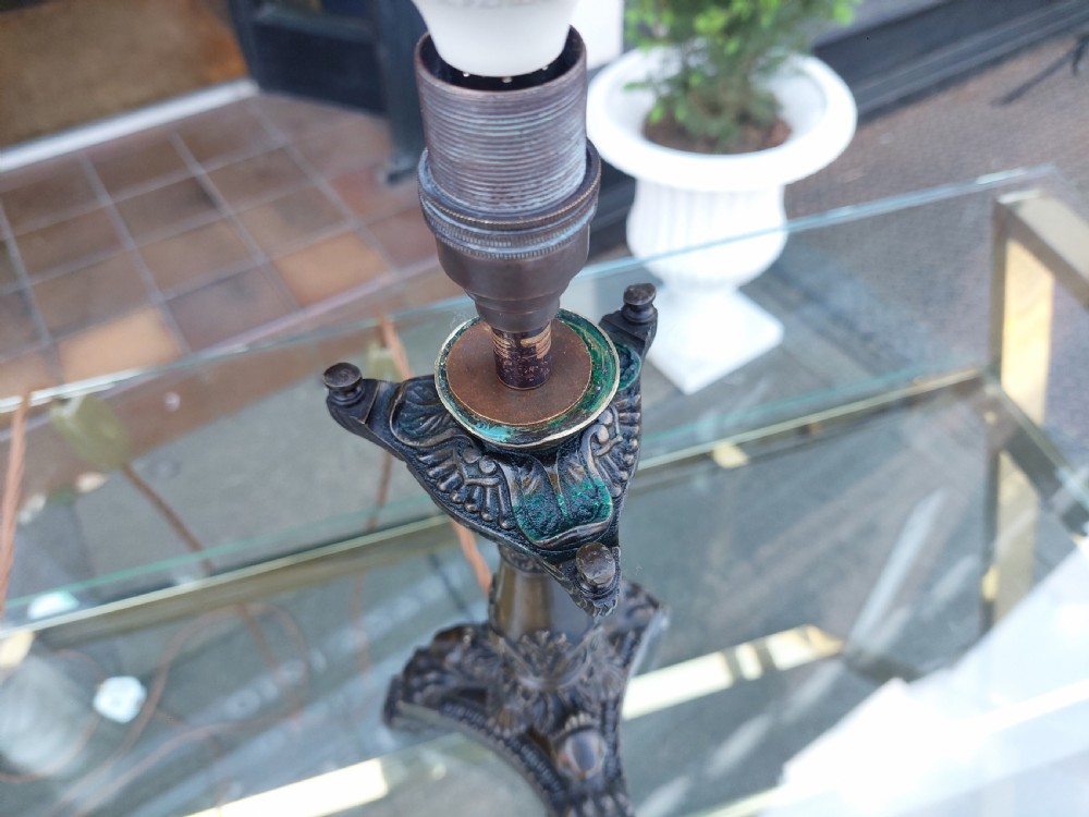 Pair of 19thC French Bronze Candlesticks View X