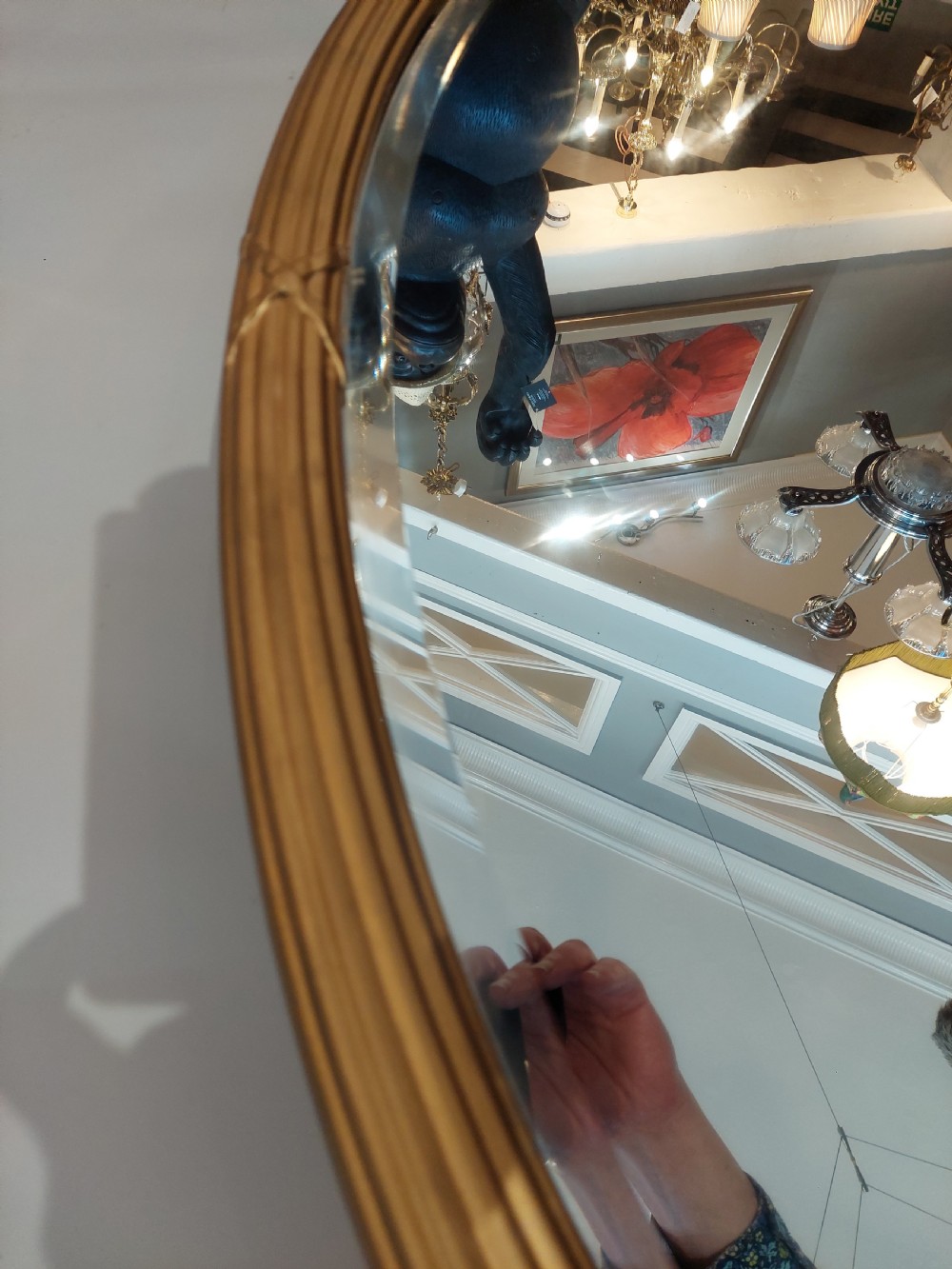  Early 20thC Gilt Frame Oval Wall Mirror View III